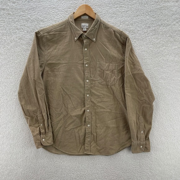 J. Crew Other - J Crew Shirt Mens Large Beige Corduroy Pinwale Outdoor Preppy Gorpcore Cabin